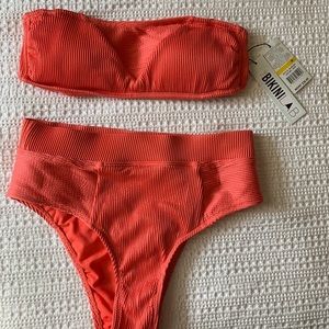 Never worn Bikini Lab coral swim suit set